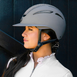 Capacete Imperial Riding Olania Deluxe viseira grande Cinzento