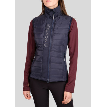 Colete acolchoado sem mangas Montar Emma feminino Marinho Azul-marinho