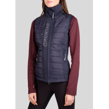 Colete acolchoado sem mangas Montar Emma feminino Marinho Azul-marinho