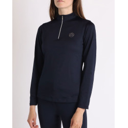 Polo de competição Montar Everly logo de cristal mangas compridas feminino