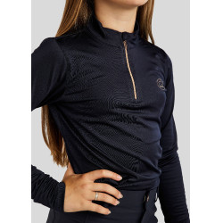 Polo de equitação Everly infantil de mangas compridas rosa dourado Marinho Azul-marinho Polo de equitação Everly infantil de mangas compridas rosa dourado Marinho Azul-marinho