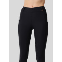 Legging de Equitação Michelle com logo e full grip feminino Branco / ouro rosa