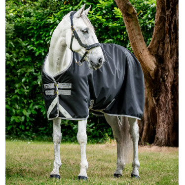 Capa Horseware Amigo Bravo 12 50g Turnout Preto / cinza titânio / prata