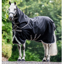 Capa Horseware Amigo 1200D Plus Turnout Bundle 50g 100g e 200g Preto / cinza titânio / prata