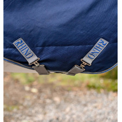 Capa de exterior Horseware Rhino® Plus Pónei 250g Preto / cinza titânio / azul clássico