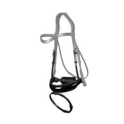 Muserola Dy'on dressage couro liso Combinada Larga Fecho Pull Back Envernizada