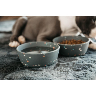 Tigela para cão Bamboo Terrazzo Kentucky Cinzento