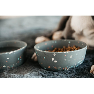 Tigela para cão Bamboo Terrazzo Kentucky Cinzento