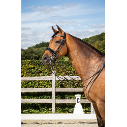 Bridão Dy'on Muserolle Large Vernie coleção dressage couro redondo