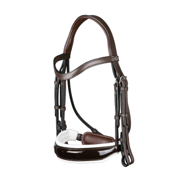 Bridão Working da Dy'on Muserolle Largo Verniz Forro Branco Castanho Bridão Working da Dy'on Muserolle Largo Verniz Forro Branco Castanho