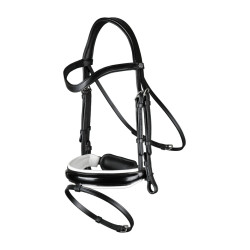 Bridão Working by Dy'on Muserola Combinada Larga Envernizada Forro Branco Preto