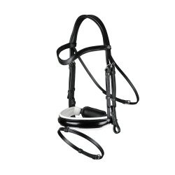 Bridão Working by Dy'on Muserola Combinada Larga Envernizada Forro Branco Preto