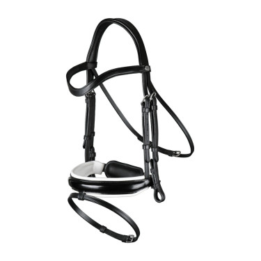 Bridão Working by Dy'on Muserola Combinada Larga Envernizada Forro Branco Preto