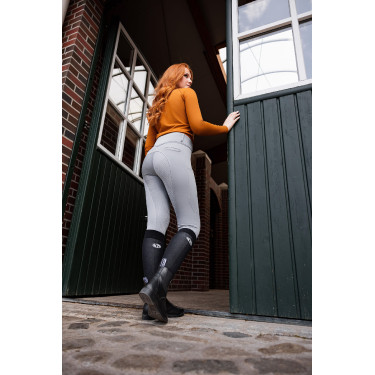 Calça Térmica com Assento Total Mira Feminina Horze Liga Cinzento