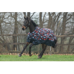 Cobertura highneck HKM Norwich 600D 300g Azul com padrão de estrelas Motivos