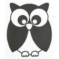 Aplique termocolante coruja HKM Preto ps filme