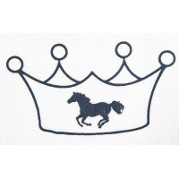 Emblema termocolante coroa e cavalo HKM Azul-marinho ps filme