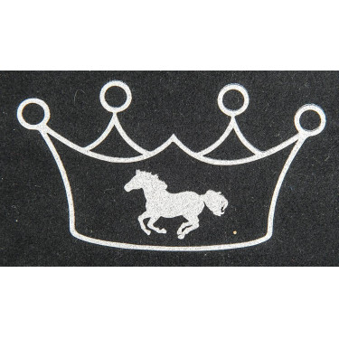Emblema termocolante coroa e cavalo HKM Prata flex moda glitter Emblema termocolante coroa e cavalo HKM Prata flex moda glitter