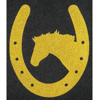 Aplique termocolante ferradura e cavalo HKM Ou flex moda glitter