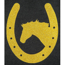 Aplique termocolante ferradura e cavalo HKM Ou flex moda glitter