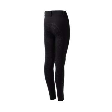 Legging Horze Dea infantil térmico com grip completo Caviar preto Legging Horze Dea infantil térmico com grip completo Caviar preto