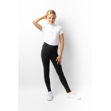 Legging Horze Dea infantil térmico com grip completo Caviar preto Legging Horze Dea infantil térmico com grip completo Caviar preto