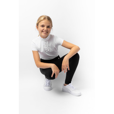 Legging Horze Dea infantil térmico com grip completo Caviar preto Legging Horze Dea infantil térmico com grip completo Caviar preto