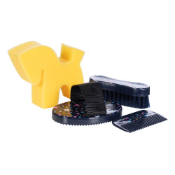 Conjunto de escovagem Hobby Horsing HKM Azul-marinho estrelas Conjunto de escovagem Hobby Horsing HKM Azul-marinho estrelas