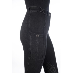 Calças femininas Harbour Island Denim com reforços de silicone HKM Preto Calças femininas Harbour Island Denim com reforços de silicone HKM Preto
