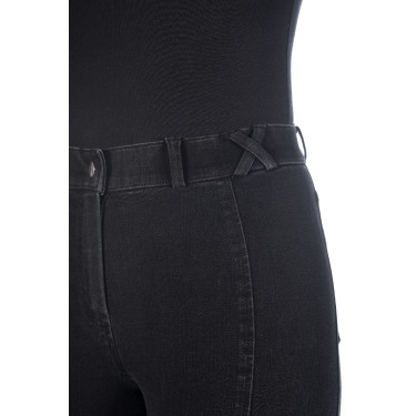 Calças femininas Harbour Island Denim com reforços de silicone HKM Preto Calças femininas Harbour Island Denim com reforços de silicone HKM Preto