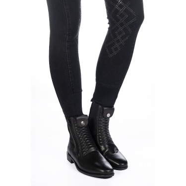 Calças femininas Harbour Island Denim com reforços de silicone HKM Preto Calças femininas Harbour Island Denim com reforços de silicone HKM Preto
