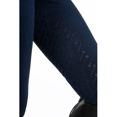 Calça feminina Aruba Denim com fundo 1/1 em silicone HKM Azul escuro Calça feminina Aruba Denim com fundo 1/1 em silicone HKM Azul escuro