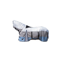 Capa anti-moscas Strong com colar HKM Azul / branco / cinza Capa anti-moscas Strong com colar HKM Azul / branco / cinza