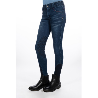 Calça infantil Aymee Denim com reforços de silicone HKM Calça infantil Aymee Denim com reforços de silicone HKM