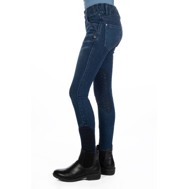 Calça infantil Aymee Denim com reforços de silicone HKM Calça infantil Aymee Denim com reforços de silicone HKM