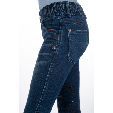 Calça infantil Aymee Denim com reforços de silicone HKM Calça infantil Aymee Denim com reforços de silicone HKM