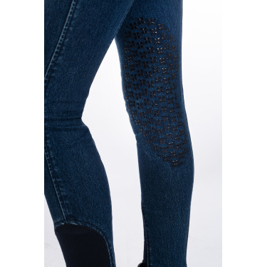 Calça infantil Aymee Denim com reforços de silicone HKM Calça infantil Aymee Denim com reforços de silicone HKM