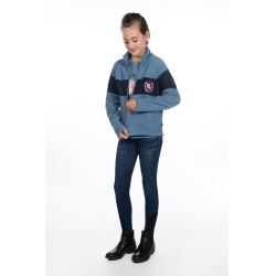 Calça infantil Aymee Denim com reforços de silicone HKM Azul escuro