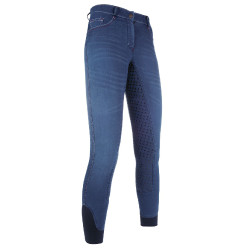 Calça Summer Denim Easy fundo 3/4 em silicone HKM Azul jeans Calça Summer Denim Easy fundo 3/4 em silicone HKM Azul jeans