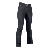 Calça Jodhpur Miss Blink com fundo integral Alos HKM Jeans azul / azul escuro Calça Jodhpur Miss Blink com fundo integral Alos HKM Jeans azul / azul escuro