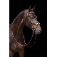 Brida estilo mexicano reforzada, borreguillo HKM Castanho