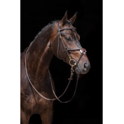 Bridão Estilo Mexicano reforçado, carneiro HKM Castanho
