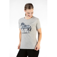 Camiseta Gráfica Cavalo HKM Cinza claro / mescla Cinzento