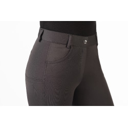 Calça Emma com fundo integral em silicone HKM Cinza escuro Cinzento Calça Emma com fundo integral em silicone HKM Cinza escuro Cinzento