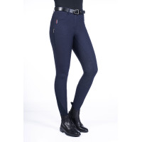 Calça Equine Sports Style com culote de silicone integral HKM Azul escuro Calça Equine Sports Style com culote de silicone integral HKM Azul escuro