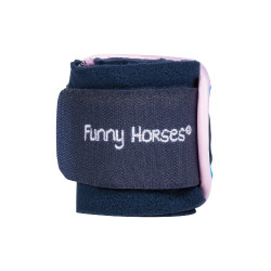 Bandagens de polo Funny Horses Hearts HKM Azul escuro Bandagens de polo Funny Horses Hearts HKM Azul escuro