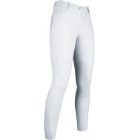 Calças Sunshine Competition com joelheiras de silicone HKM Branco Calças Sunshine Competition com joelheiras de silicone HKM Branco