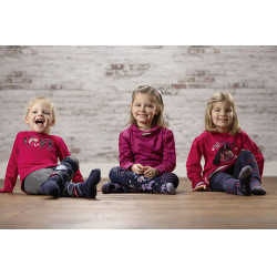 Camiseta de manga comprida Love Horses HKM infantil Cereja Vermelho