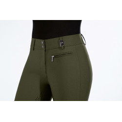 Calça Lea com fundo integral em silicone HKM Verde escuro Calça Lea com fundo integral em silicone HKM Verde escuro