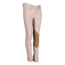 Calça Jodhpur Hunter Kids II com reforços em Alos HKM Natural escuro Bege Calça Jodhpur Hunter Kids II com reforços em Alos HKM Natural escuro Bege